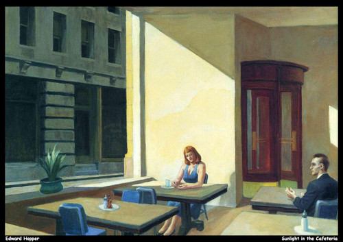 edward-hopper---sunlight-in-the-cafeteria_11012751716_o(1) Poster Canvas Print A
