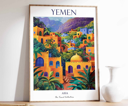 10-2 Yemen Print, Yemen Travel Poster, Middle East Travel Print, Islamic Decor,