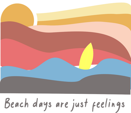 Beach Days are Just Feelings Poster Canvas Movie Film Print A0 A1 A2 A3 A4 A5 A6
