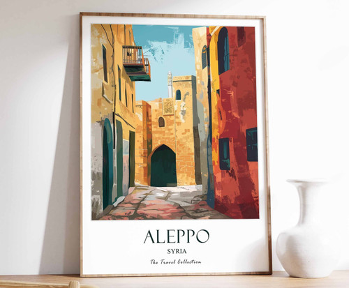 0_Aleppo Print, Aleppo Travel Poster, Middle East Travel Print, Islamic Decor, G
