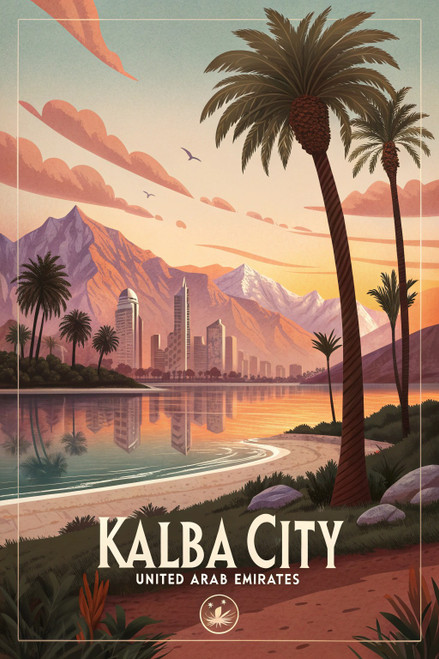 Exotic Kalba City, United Arab Emirates - Captivating Travel Poster Art Print Po