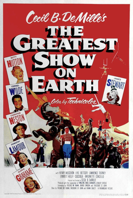 The Greatest Show on Earth (1952)_1 Poster Canvas Movie Film Print A0 A1 A2 A3 A