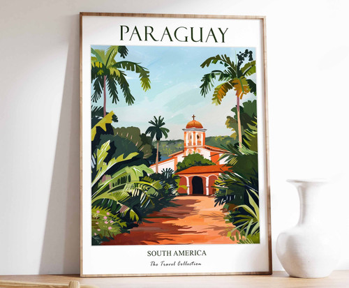 1_Paraguay Travel Poster, Paraguay Print, South America Travel Art, South Americ