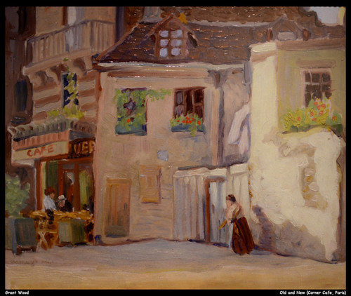 grant-wood--old-and-new-corner-cafe-paris--jpb_15667278311_o(1) Poster Canvas Mo