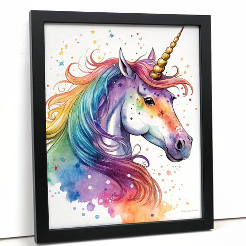 Rainbow Unicorn Wall Print Unicorn Art Cute Nursery Poster Picture Unicorn Print