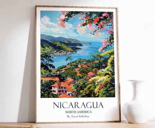 1_Nicaragua Print, Nicaragua Travel Poster, North America Travel Poster, Tropica