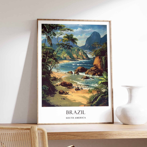 1_Brazil Poster, Home Decor, Travel Art, South American Wall Art, South America
