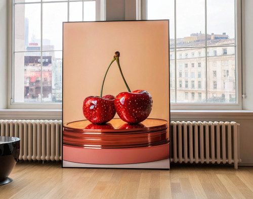 Retro_Cherry_Music_Poster__Vintage_Vinyl_Wall_Art__Disco_Ball_Funky_Print__Music
