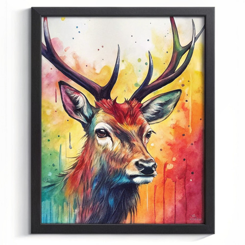 Rainbow Stag Colourful Stag Artwork For The Bedroom Or Stag Lounge Wall Art (2)