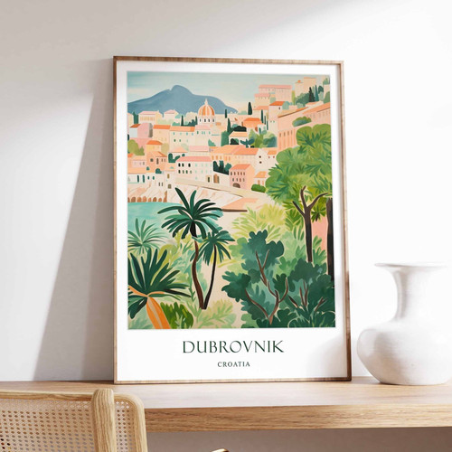 1_Dubrovnik Poster, Croatia Poster, European Poster, Medieval Poster, Coastal De