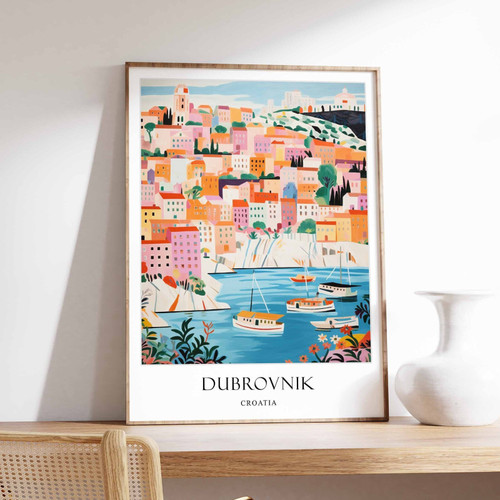 13_Dubrovnik Poster, Croatia Poster, European Poster, Medieval Poster, Coastal D
