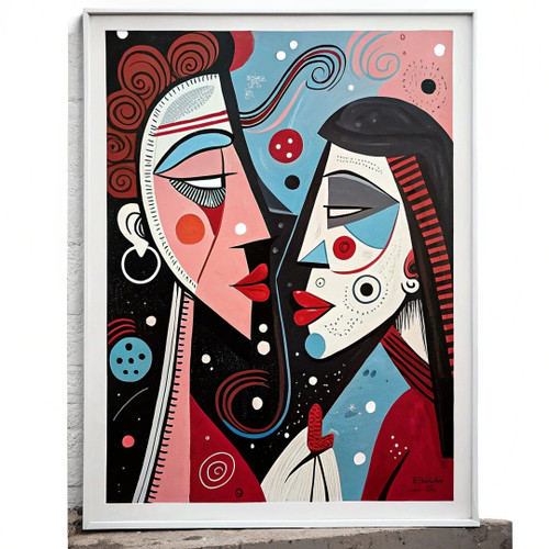 Contemporary Wall Art Abstract Print Unique Artwork Red And Black Modern Poster
