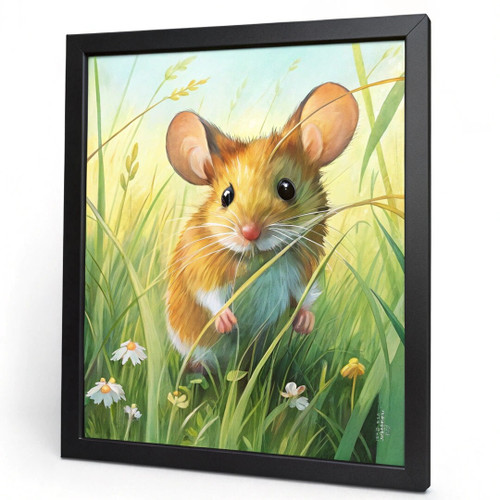 Cute Mouse Wall Art Mouse Print Mouse In The Grass Picture Animal Artwork Print