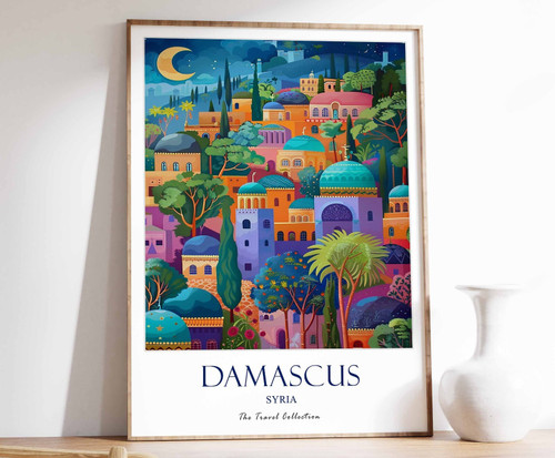 1_Damascus Print, Damascus Travel Poster, Middle East Travel Print, Islamic Deco