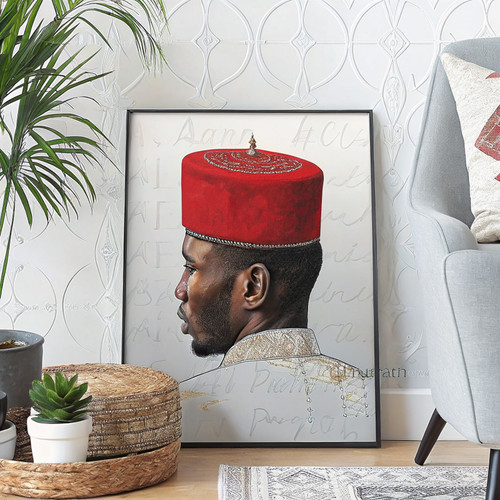 The Red Cap Chief Digital Printable Wall Art- Igbo Art- Nigerian Wall Art- Afric