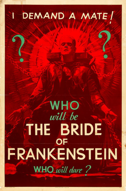 THE BRIDE OF FRANKENSTEIN (1935) 3 Poster Canvas Movie Film Print A0 A1 A2 A3 A4