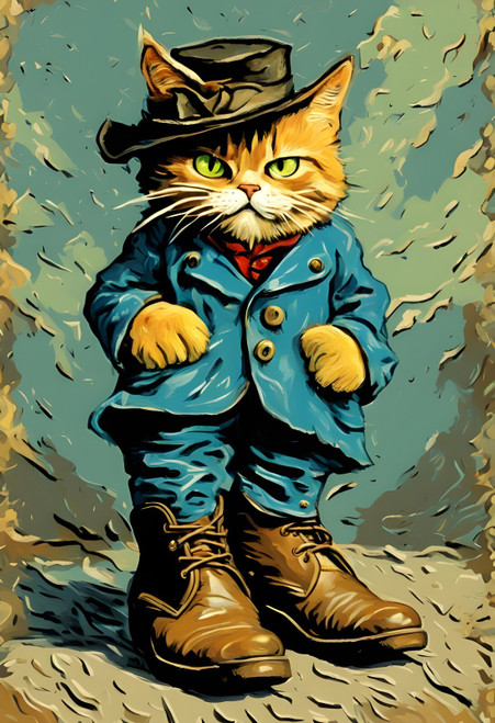 Angry Cat in Boots (1) Poster Canvas Movie Film Print A0 A1 A2 A3 A4 A5 A6 Art W