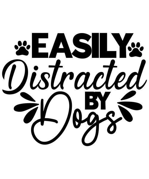 Easily Distracted By Dogs-01 Poster Canvas Movie Film Print A0 A1 A2 A3 A4 A5 A6