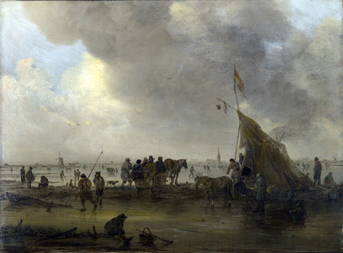 GOYEN, Jan van - A Scene on the Ice Poster Canvas Movie Film Print A0 A1 A2 A3 A