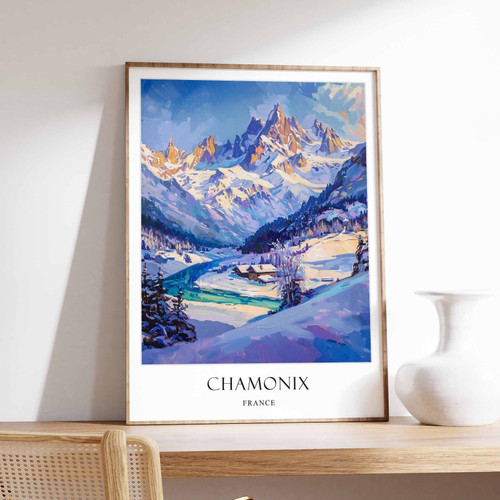 2_Chamonix Poster, France Poster, Alps Poster, Vintage Travel Art, Ski Poster, H