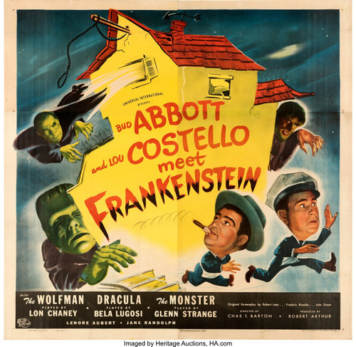 ABBOTT AND COSTELLO MEET FRANKENSTEIN (1948) 5 Poster Canvas Movie Film Print A0