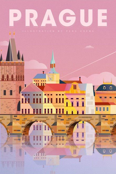 Prague Retro Classic Travel Poster (81) Poster Canvas Travel Holiday Trip Print