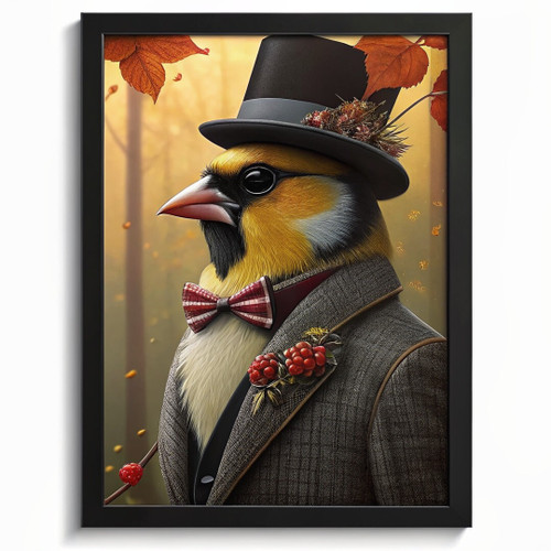 Goldfinch In A Suit Poster Art Vintage Animal Wall Art Bird Artwork Bird Print P Goldfinch In A Suit Poster Art Vintage Animal Wall Art Bird Artwork Bird Print P