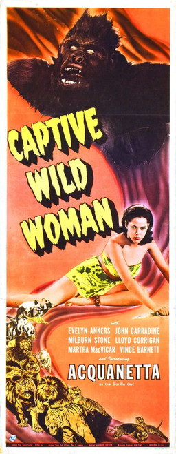 Captive Wild Woman 03 Poster Canvas Movie Film Print A0 A1 A2 A3 A4 A5 A6 Art Wa