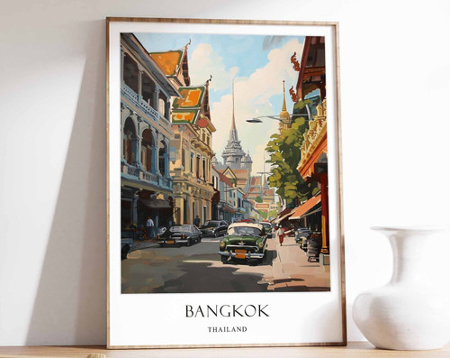 3_Bangkok Poster, Thailand Poster, Travel Poster, City Poster, Asian Decor, Sout