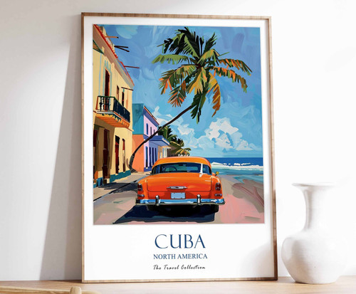 12_Cuba Poster, Cuba Travel Print, North America Travel Art, Tropical Decor, Flo