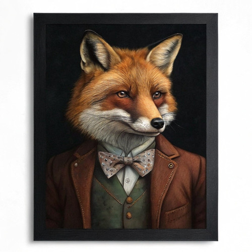 Vintage Fox Painting Fox Portrait Gentleman Fox Print Animal Wall Art Fox Gift P Vintage Fox Painting Fox Portrait Gentleman Fox Print Animal Wall Art Fox Gift P