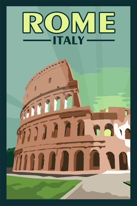 Rome Retro Classic Travel Poster (91) Poster Canvas Travel Holiday Trip Print Tu