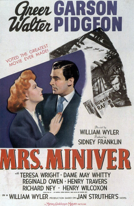 Mrs. Miniver (1942)_0 Poster Canvas Movie Film Print A0 A1 A2 A3 A4 A5 A6 Art Wa