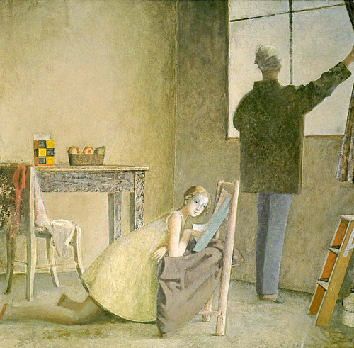 Balthus - painter-and-his-model-1981(1) Poster Canvas Movie Film Print A0 A1 A2