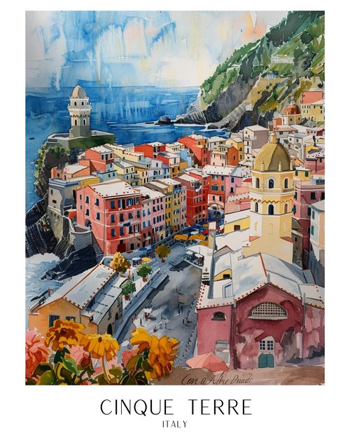 cinque terre italy Poster Canvas Travel Holiday Trip Print Turism A0 A1 A2 A3 A4