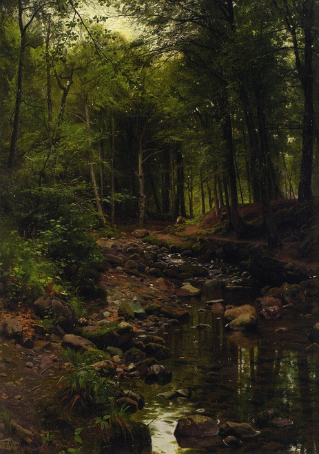 Peder_Monsted_Skovstraekning_(Woodland_Landscape)_1907 Poster Canvas Movie Film