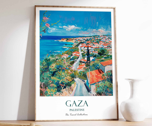 1_Gaza Print, Gaza Travel Poster, Islamic Decor, Islamic Art, Islamic Poster, Pa