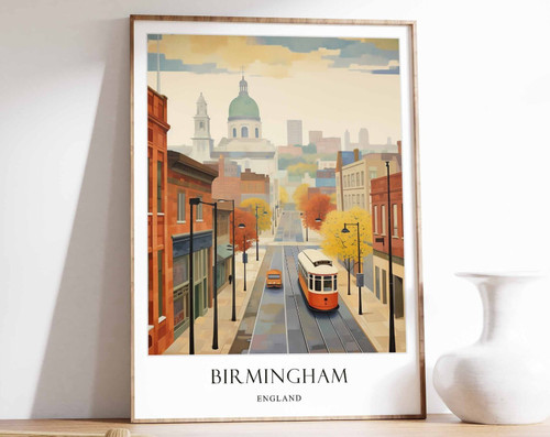 2_Birmingham Poster, England Poster, Birmingham Travel print, Birmingham Wall Ar