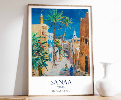 1_Sanaa Print, Sanaa Travel Poster, Middle East Travel Print, Islamic Decor, Gif