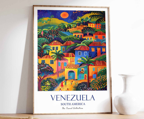 12_Venezuela Travel Poster, Venezuela Print, South America Travel Art, Tropical