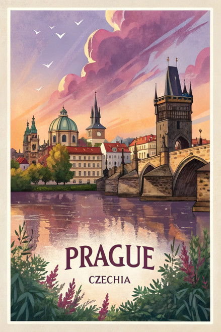 Captivating Prague Czechia Travel Poster - Historic Cityscape Art Print Poster M Captivating Prague Czechia Travel Poster - Historic Cityscape Art Print Poster M
