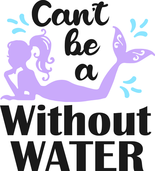 can_t be mermaid without water Poster Canvas Movie Film Print A0 A1 A2 A3 A4 A5