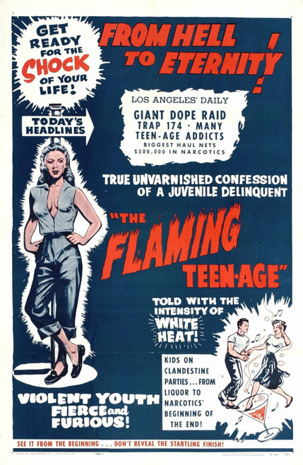 Flaming Teen Age 01 Poster Canvas Movie Film Print A0 A1 A2 A3 A4 A5 A6 Art Wall