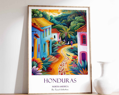 7_Honduras Print, Honduras Travel Poster, North America Travel Poster, Caribbean