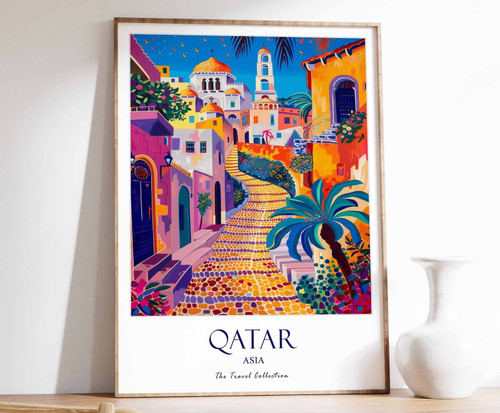 8_Qatar Print, Qatar Travel Poster, Middle East Travel Print, Islamic Decor, Gif