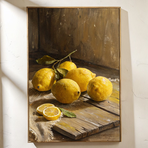 Vintage lemons still life art print - lemon kitchen wall art vintage lemon citru