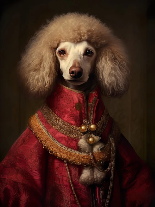 Aristocratic Poodle 3by4 Poster Canvas Funny Annimals Pritnt A0 A1 A2 A3 A4 A5 A
