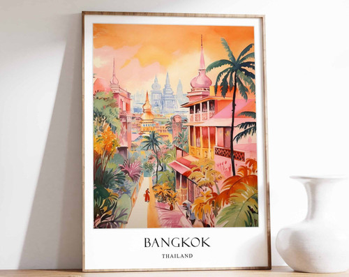 9_Bangkok Poster, Thailand Poster, Travel Poster, City Poster, Asian Decor, Sout
