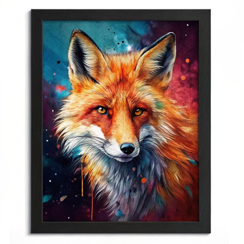 Rainbow Fox Wall Art Fox Print Animal Artwork Black And Orange Fox Picture Art ( Rainbow Fox Wall Art Fox Print Animal Artwork Black And Orange Fox Picture Art (