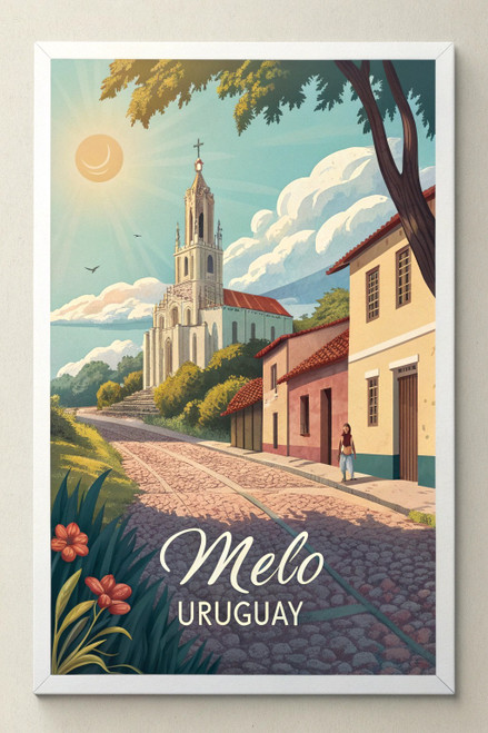 Captivating Melo Uruguay Vintage-Style Travel Poster - Art Deco Landmark Print P